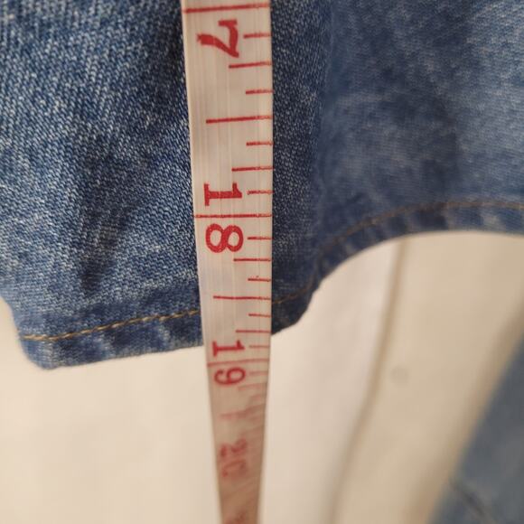 Embroidered denim front tie shacket Size XS boho western womens - Picture 9 of 9